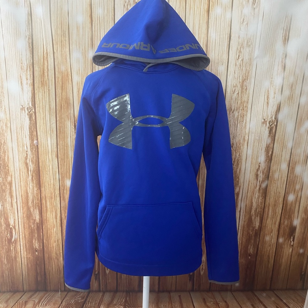 Under Armour blue hoodie gray loose cold gear
